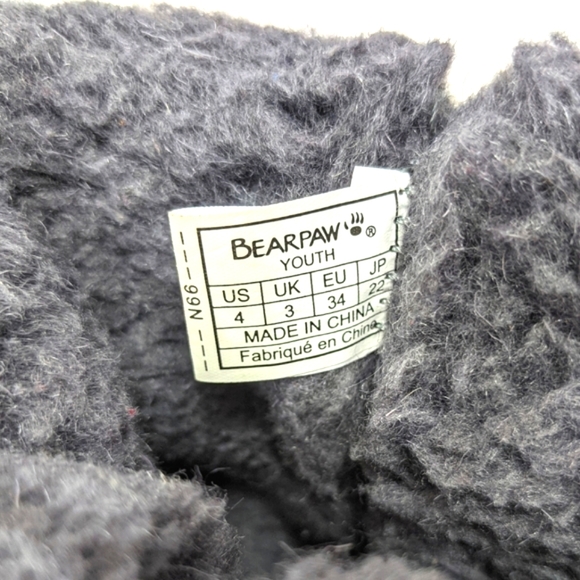 Bearpaw Winter Boots Size Youth 4 Girls Suede Wool Blend Liner Grey - Picture 6 of 11